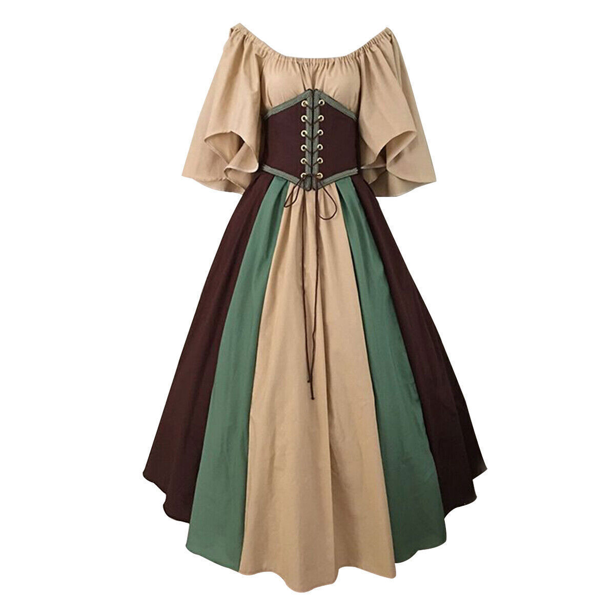 Women Medieval Retro Renaissance Dress Costume Party Slim Dress 
