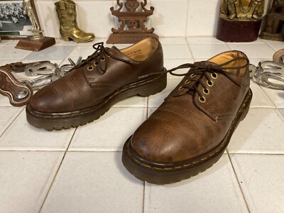 DR MARTENS BROWN LEATHER LACE UP OXFORD POWER DRIVING BUSINESS SHOES 5
