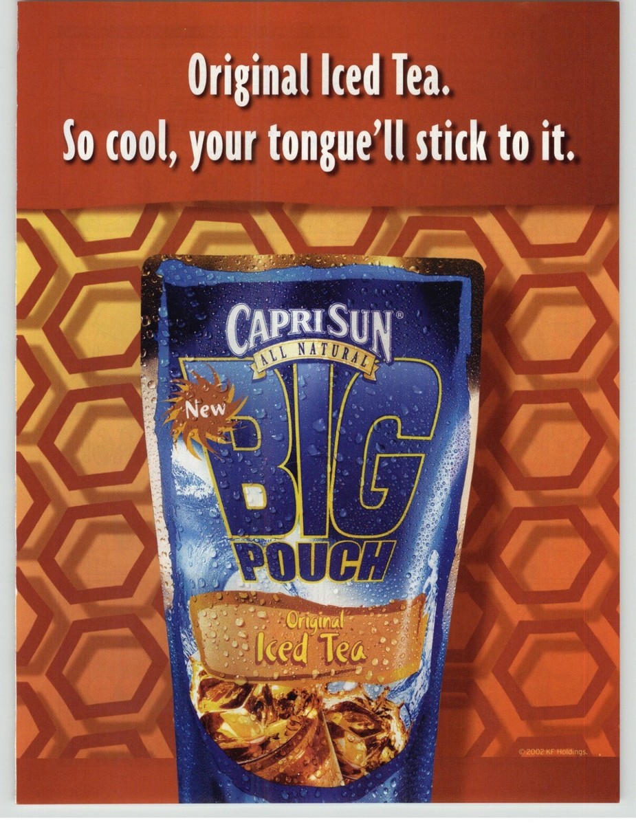 2001 Capri Sun BIG POUCH Promo Print Ad/Poster Pop Art Iced Tea