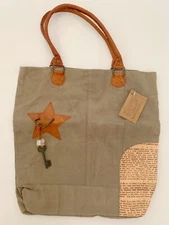 NWT CTW Home Collection Canvas Leather Shop Handbag Backroads Textiles Purse