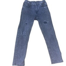 Zara Kids Boys 13-14 Straight Vintage Black Washed Adjustable Waist Jeans