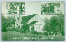 Postcard VA Luray Virginia Multiview Luray Cottage Court c1950s W17