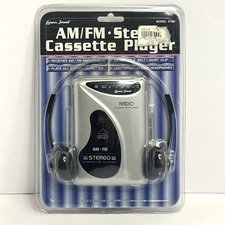 Vintage Lenoxx Sound Portable AM/FM Stereo Cassette Player & Headphones NEW