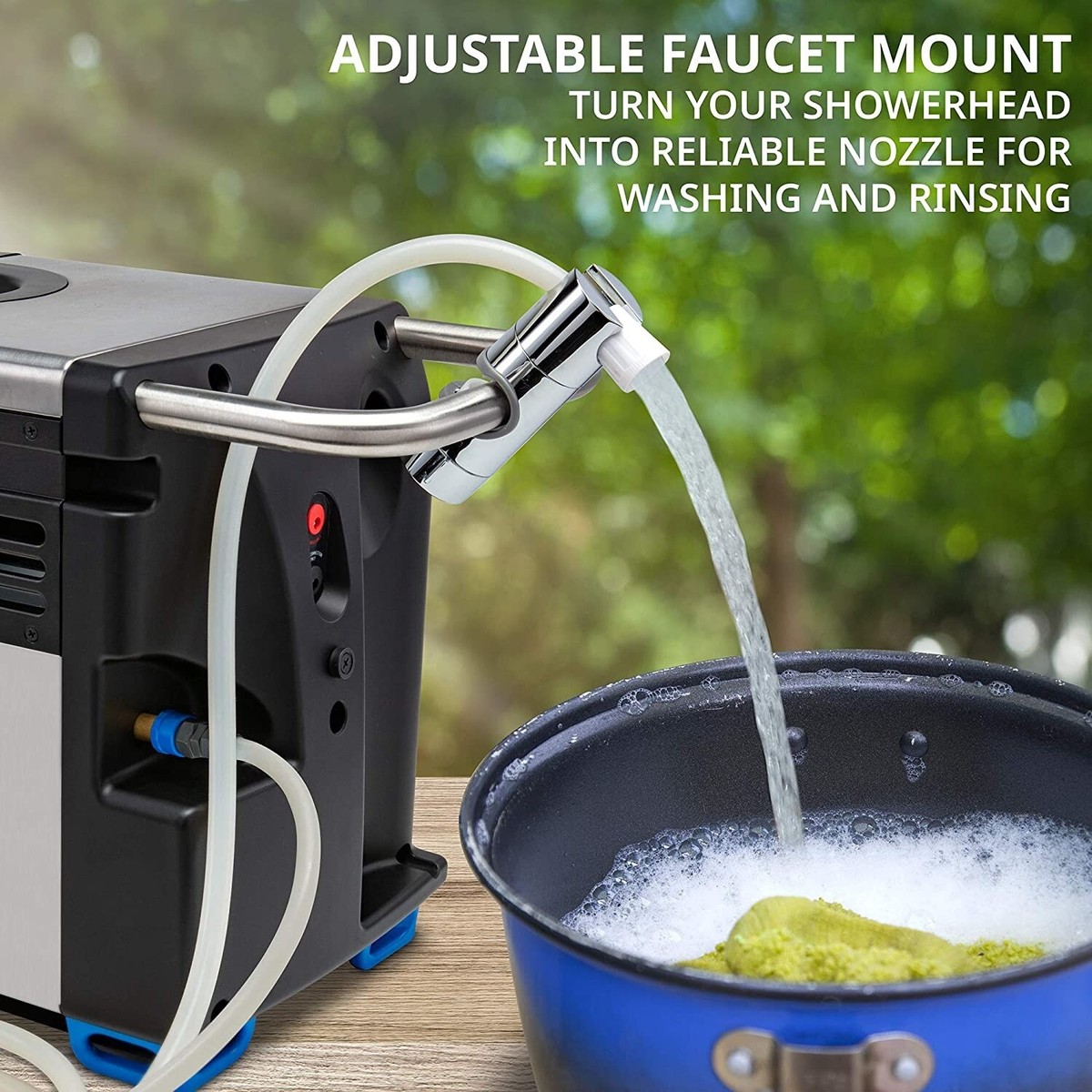 Portable Propane Water Heater u0026amp; Shower Pump w/Built-in Battery w/LCD  for Camping | eBay
