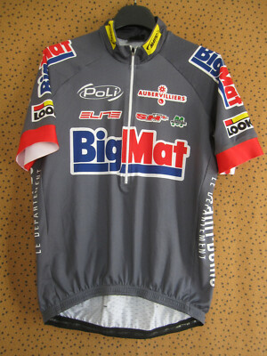 Maillot Cycliste BigMat Auber 93 Poli 2010 Gris vintage Cycles jersey - 2 / S