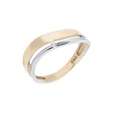 Asymmetric Ring/Two Tone Ring/Double Row Ring/14K Gold Ring/Statement Rings