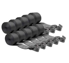 (10 Pack) 4"x30' Winch Straps w/flat Hook - Black, WLL 5400 Flatbed Tie Down ...