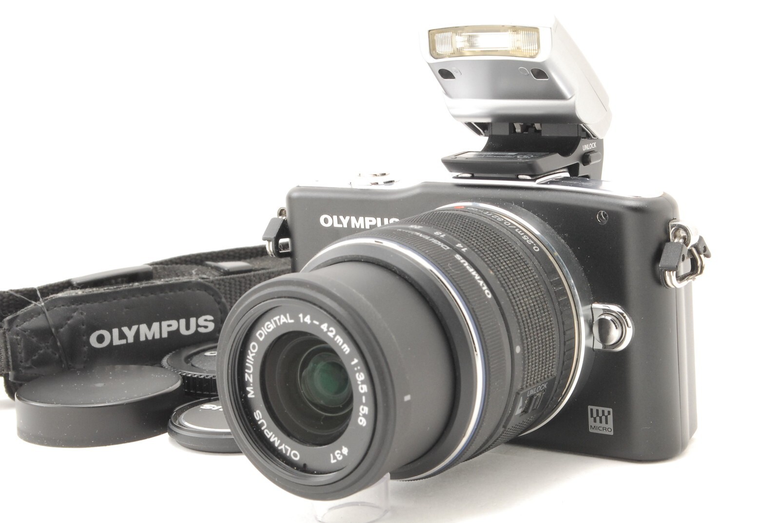S/C 3,355 [MINT in Box] OLYMPUS PEN mini E-PM1 Black 12.3 MP 14-42 Lens JAPAN