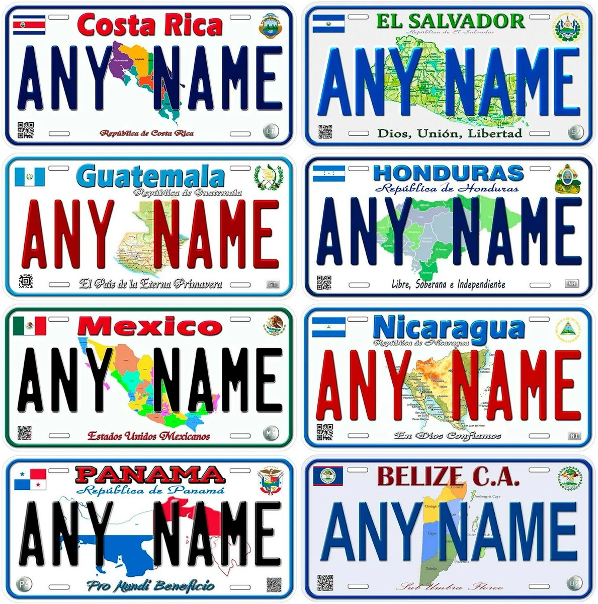 Custom Central America Countries Any Name Personalized Novelty Car