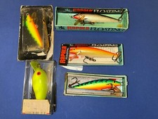 Vintage Lot 5 Fishing Lures Floating Rapala & 2 other nos new in box