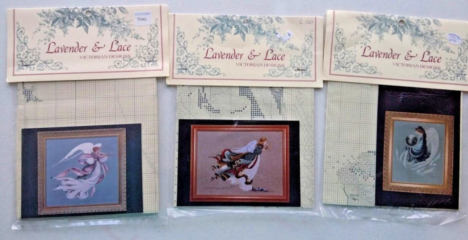 lot of 3 Lavender Lace Cross Stitch Pattern Earth Angel~Angel of Light & Spring - Image 2 of 4