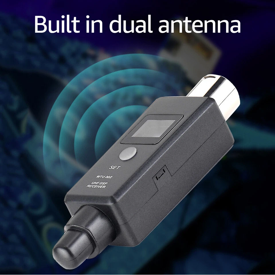 UHF Microphone Wireless System Mic Adapter XLR Wireless Transmitter & Receiver - Image 4 of 4