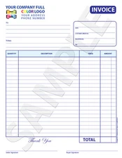 250 Color Custom Invoice / Sales Receipt / Estimate / Quote / 8.5X11 Carbonless