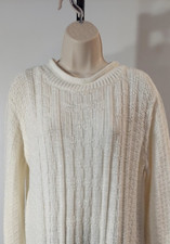 Bobbie Brooks Women's Vintage Made In USA Ivory Cream Pullover Sweater, Size L