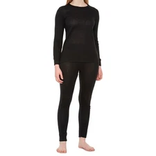 Yummie Heather Thompson Hacci Large Thermal Long Rib Sleeve Crew Top & Leggings