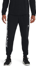 Under Armour Project Rock Men's Terry Joggers Pants 1377430-001 Black White MD