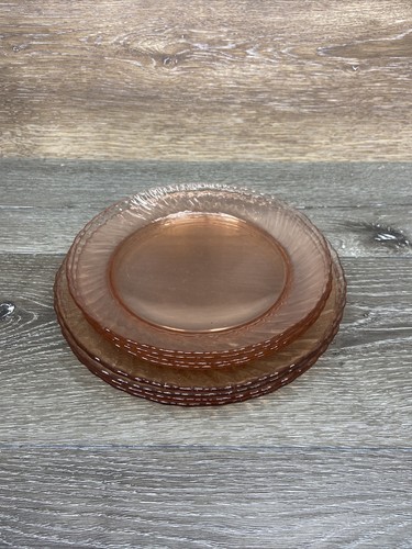 Rosaline Arcoroc France Pink Swirl 8-3/4”Luncheon &7-5/8” Salad Plates ~Set Of 8 - Picture 10 of 11