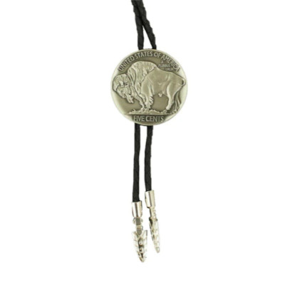 Double S  Buffalo Nickel Slide Bolo Tie 22146