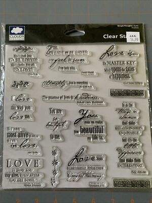 Cloud 9 Design -Simple Thoughts- LOVE -Clear 16 Piece Acrylic Craft Stamp Set