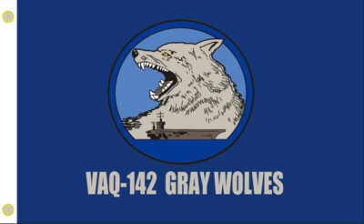 USN VAQ-142 Gray Wolves 3x5 ft Single-Sided Flag Banner
