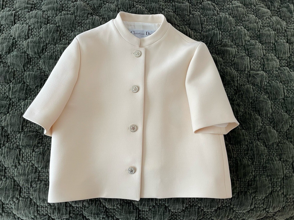 $3800 NEW CHRISTIAN DIOR SHORT-SLEEVED BAR JACKET CROPPED