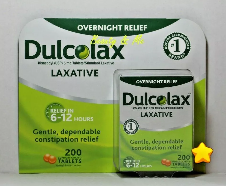 Dulcolax Laxative Tablets Bisacodyl USP 5mg 200 Coated Tablets