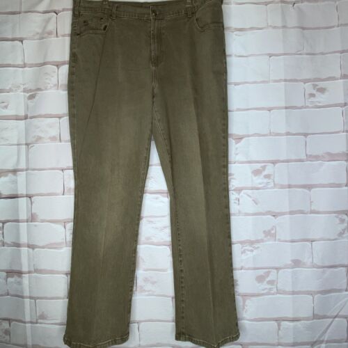 DG2 Diane Gilman pantalon femme marron jean taille 18 W drapeau américain poche arrière - Photo 1/11