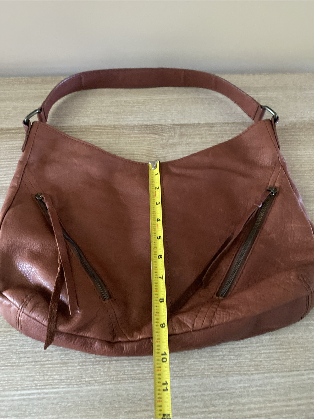 American leather brown saddle bag purse 15” x 10”