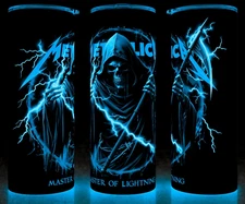 Glow in the Dark Metallica Metal Reaper Master of Lightning Cup Mug Tumbler