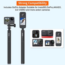 51in Action Camera Selfie Stick Extension Pole Bar for Insta360 X5 X4 GoPro Hero
