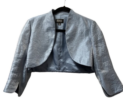 Adrianna Papell Evening Essentials Short Blazer Size 10P Steel Blue - Picture 4 of 7