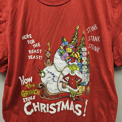 Unisex How The Grinch Stole Christmas T-Shirt 'Red' / Dr. Seuss / Size Large NWT - Picture 2 of 6