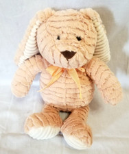 Large Plush Easter Bunny 17" SUPER SOFT Brown w Orange Ribbon Bow Long Ears