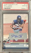 2008 Stadium Club Matt Forte PSA 10 Auto Gem Mint #119 Bears RC Rookie Pop 1
