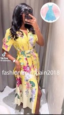 ZARA NEW WOMAN MIDI BELTED FLORAL PRINT MIDI DRESS XS-XL 8620/134/330