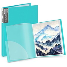 Dunwell 11x14 Art Portfolio Folder Aqua , Presentation Binder with 24 Pocket...
