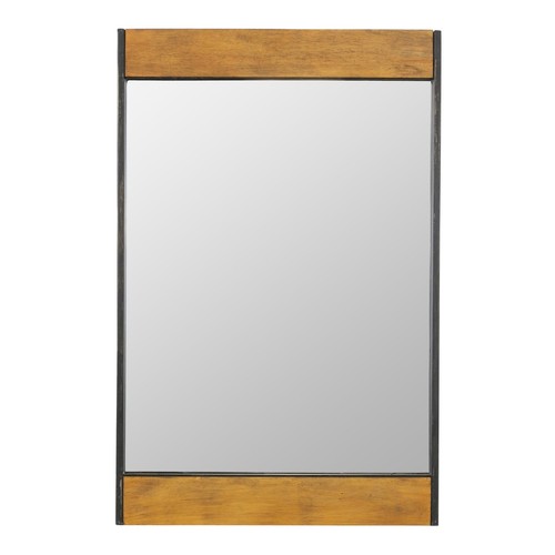 Cliveden Wood & Metal Wall Mirror - 32"h x 21"w x 1.5"d Brown 32"h x 21"w x 1.5" - Picture 2 of 5
