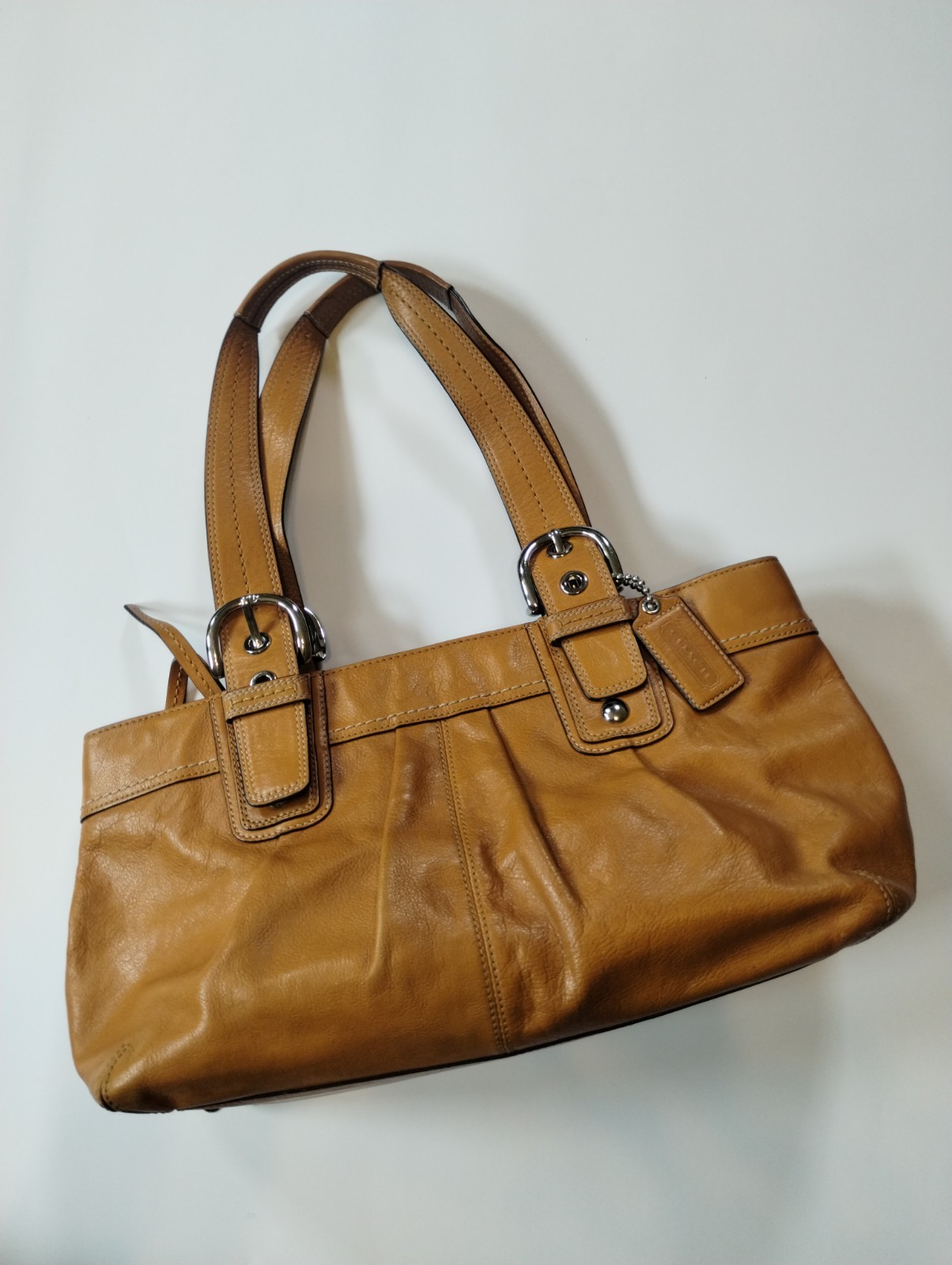 coach soho pleated Leather shoulder bag Mustard - Gem