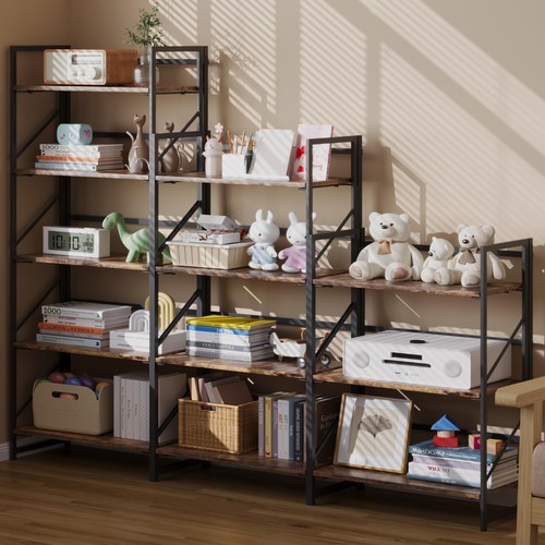 Organize Any Room Fast - 4 Tier Folding Bookshelf Fire Brown - Photo 4/5