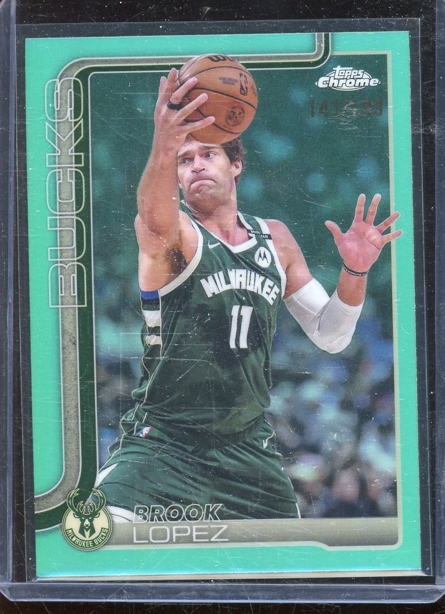 Brook Lopez 2025/26 Topps Chrome Aqua Refractor #159 (141/199)