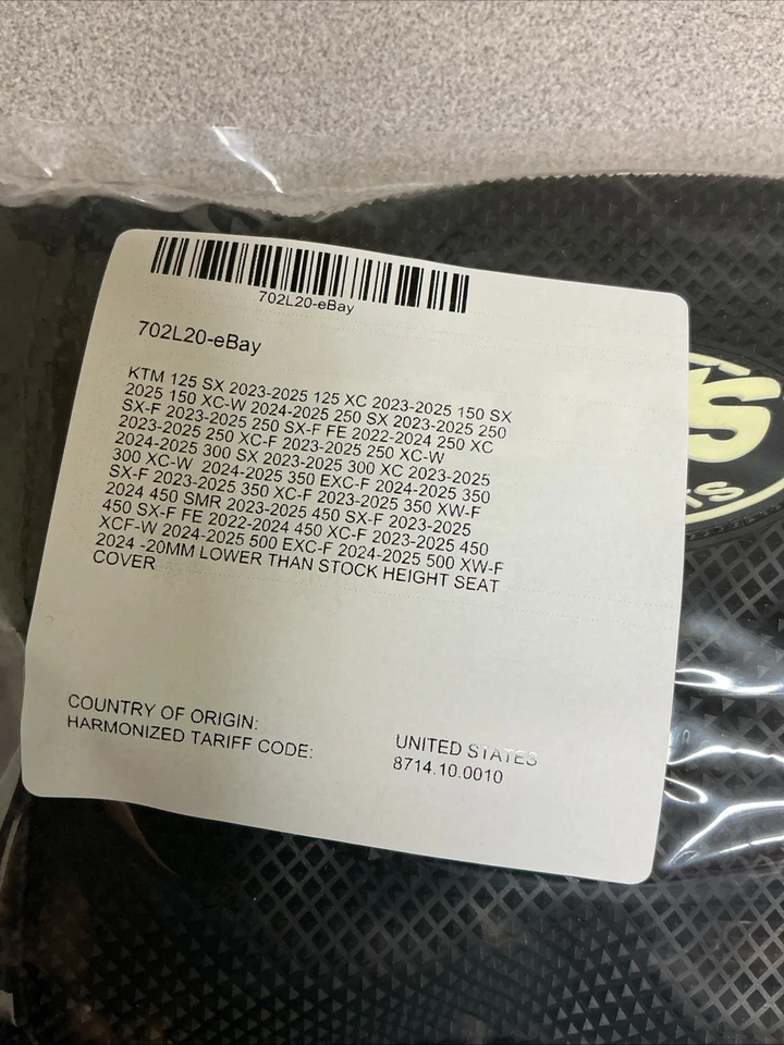 KTM 125SX 2023-2025 -20MM Lower Than Stock Height Seat Cover - Image 2 of 2
