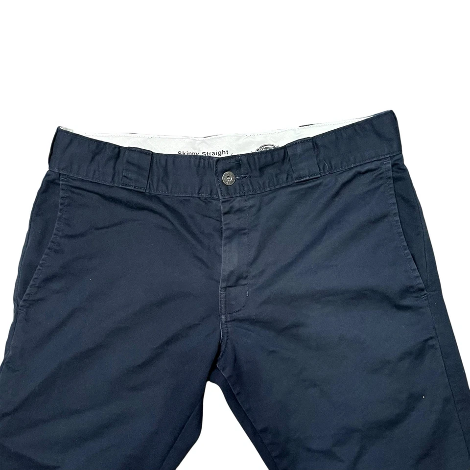 Calça de trabalho Dickies WP811 masculina skinny reta joelho duplo azul tamanho 32 x 32 - Imagem 4 de 4
