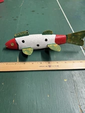 WOOD FISH DECOY Hand Crafted By Jim Moening Of Minnesota