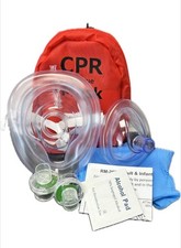 MCR Medical Pack of 10 Adult  Infant CPR Mask Combo Kit with 2 Valves