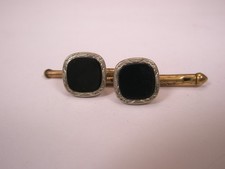 SINGLES 2 5/16" Black Squares Vintage Formal Tuxedo Prom Groom Shirt Stud b265