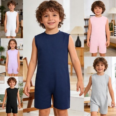 US Unisex Kids Romper Breathable Jumpsuit Daily Wear Leotard Overalls Playsuit