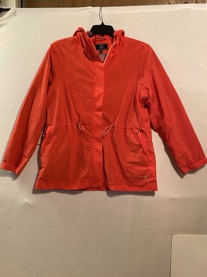 G.H. BASS & CO WOMAN LADIES RAIN JACKET SZ MED WATER RESISTANT FULLY LINED BLACK