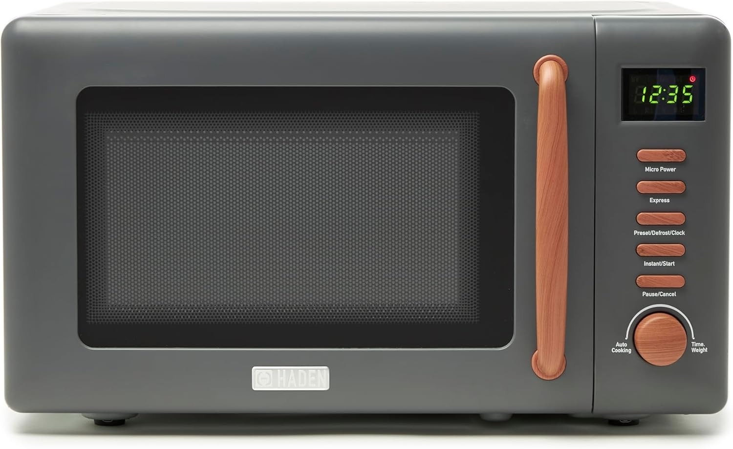 27cm 800W Grey Microwave Oven with 5 Power Levels & Auto Cook Functions