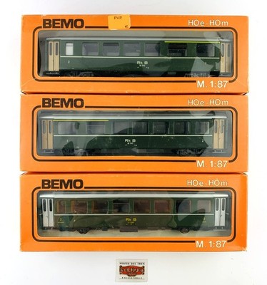 PR44 - BEMO H0m 3256/7/9 - KONVOLUT 3 PERSONENWAGEN RhB - 1./2. KLASSE - TOP!