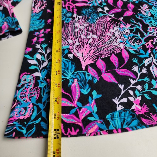 Lilly Pulitzer Girls Mini Jansen Dress Onyx Twilight Coral Black Pink M (6-7) - Picture 6 of 12